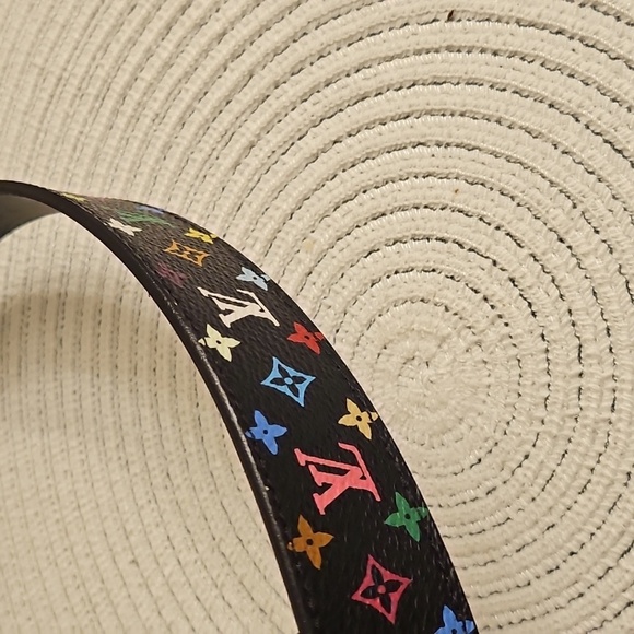 🔴SOLD🔴.           Rare Murakami Louis Vuitton Multicolor Belt with Gold Buckle - Picture 10 of 15